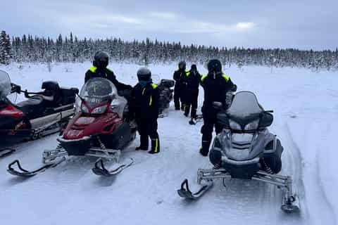 Kiruna : excursion en motoneige avec visite de l'Icehotel et fika