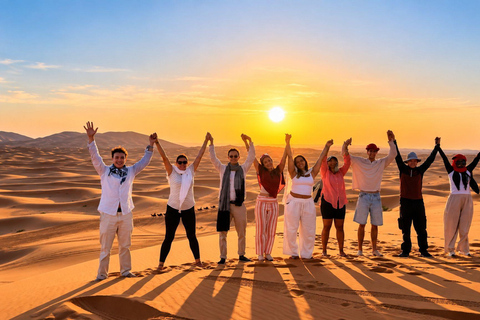 From Fes: 3-Day Merzouga Desert Tour to Marrakech Standard Desert Camp Experience (Shared Facilities)