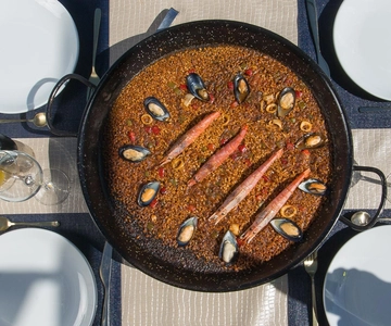 Authentic Premium Paella & Sangria Class in a Design Rooftop