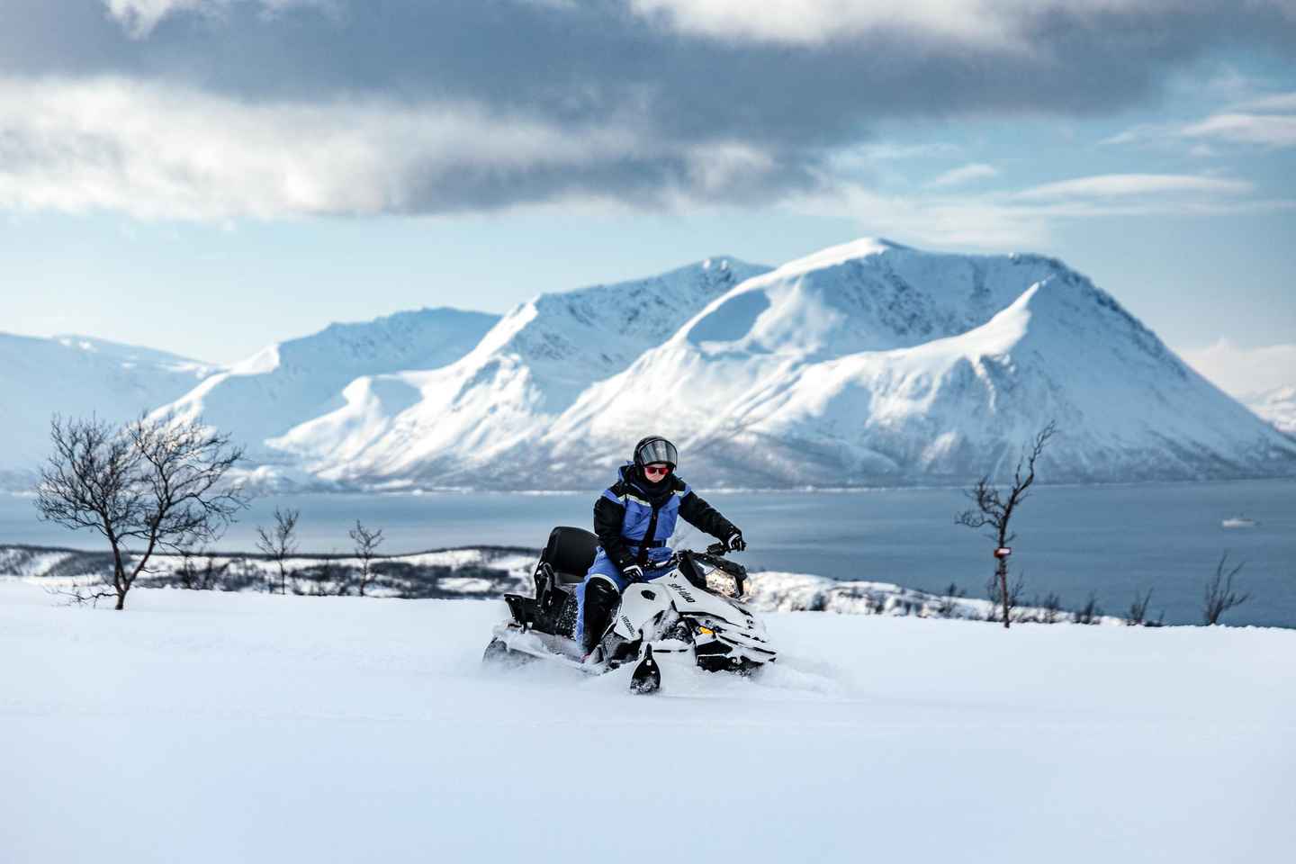 Lyngen: Snowmobile Safari with Lunch in seaside Restaurant