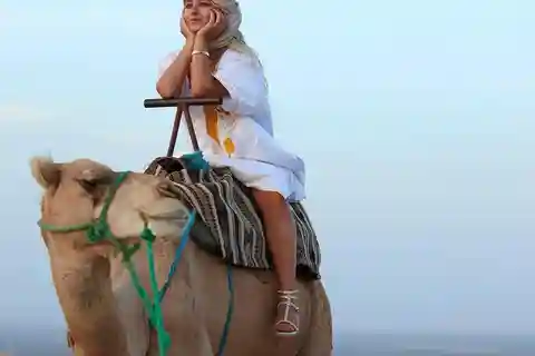 Von Marrakech aus: Agafay Sunset Camel Tour mit Dinner & Show