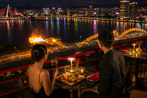Da Nang: Panoramic Rooftop Dinner & Dragon Bridge Fire Show Grand Dragon View: Tomahawk Celebration Feast