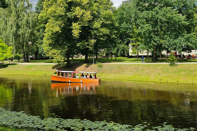 Riga: Canal and River Cruise with Old Town Transfer & Drink Boat Evening Tour with Old Riga Transfer & Welcome Drink