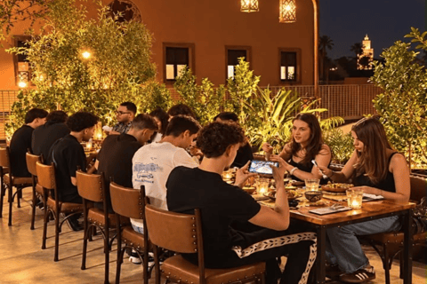 Marrakech Medina Night Tour with Rooftop Dinner