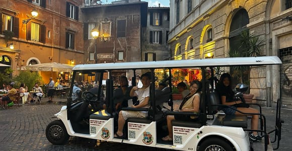 Rome: Private Nighttime Golf Cart Tour with Aperitivo