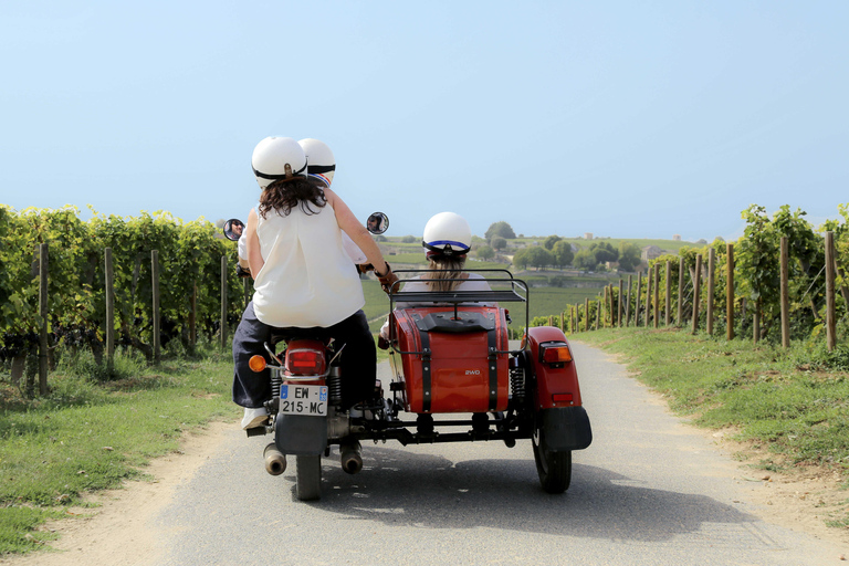 Au départ de Bordeaux : Tour du vignoble de Saint-Emilion en side-carVisite d'une demi-journée du vignoble de Saint-Emilion en side-car