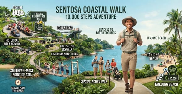 Singapore: Sentosa 10000 Steps Fitness Walk with Luge Ride