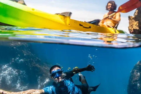 La Herradura: kajak- en snorkeltour naar Cerro Gordo Reservaat