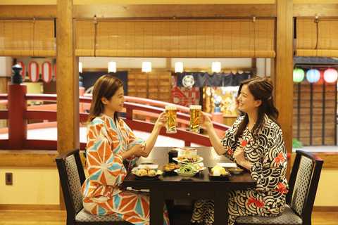 Osaka: Solaniwa Onsen Hot Spring Visit Admission Ticket + Izakaya Meal