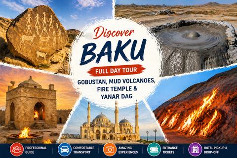 Gobustan, Mud Volcanoes & Absheron All-Inclusive Tour From Baku:Gobustan-Absheron Premium Tour All Tickets + Lunch
