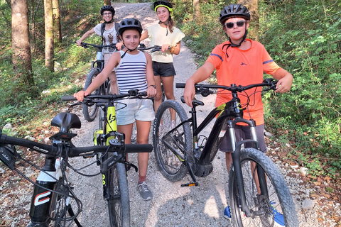 Passeio de bicicleta eléctrica ao desfiladeiro da Grande Soča e ao bosque aquático de Šunik