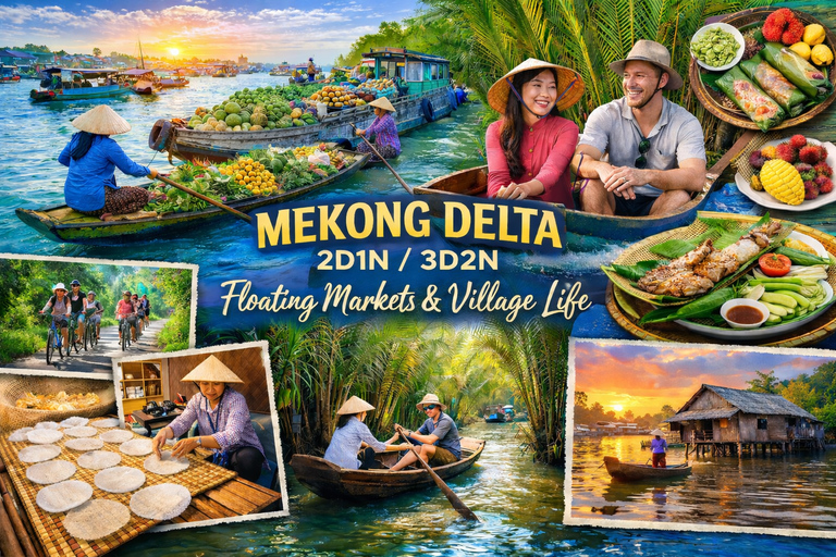 Mekong Delta & Floating Markets & Village Life on 2–3 Days Mekong Delta 2 Days 1 Night Group Tour