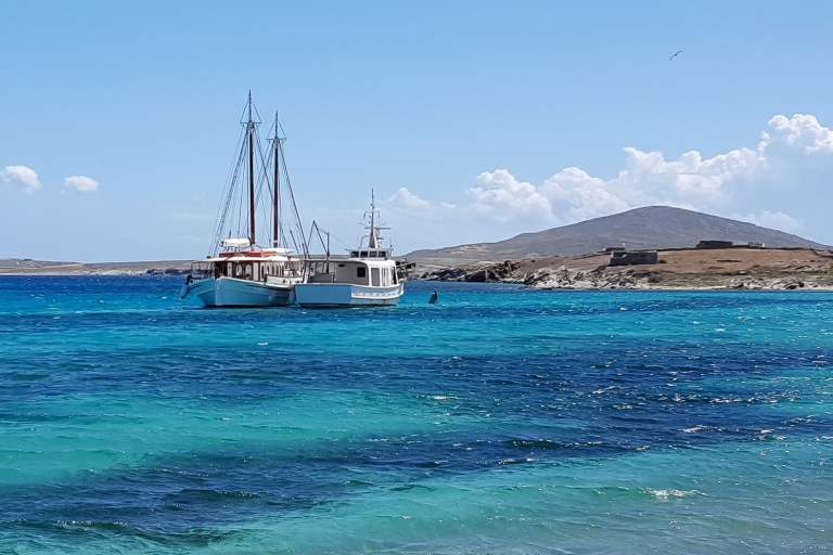 Z Mykonos: Półdniowa wycieczka łodzią na wyspy Delos i RheniaZ Mykonos: półdniowa wycieczka łodzią na wyspy Delos i Rhenia