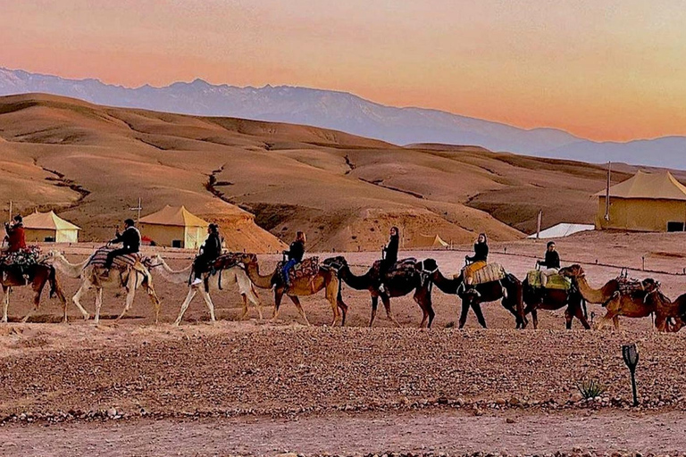 Marrakech: Agafay Wüsten-Quad &amp; Kamelritte und Dinner-ShowVon Marrakech Agafay Wüste Abendessen Kamelritt und Quad