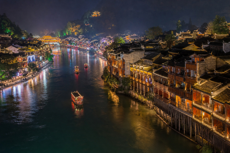 Zhangjiajie: Fenghuang Ancient Town Cruise Ticket & Transfer Tuo River Night Cruise E-Ticket