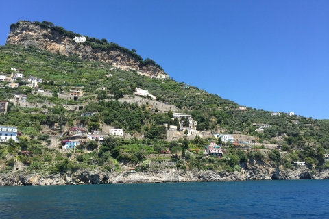 Desde Praiano: crucero privado guiado por la costa de Amalfi con bebidasBarco de recreo de 28 a 32 pies