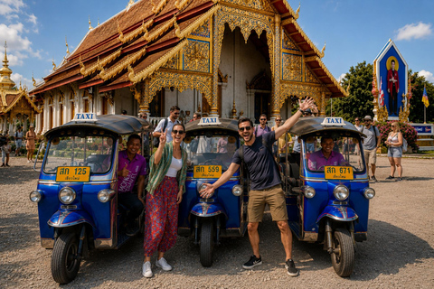 Chiang Mai: Old City Guided Tuk-Tuk Tour with Market Visit Option 1: Express Tuk Tuk Experience (2 hours) English Guide