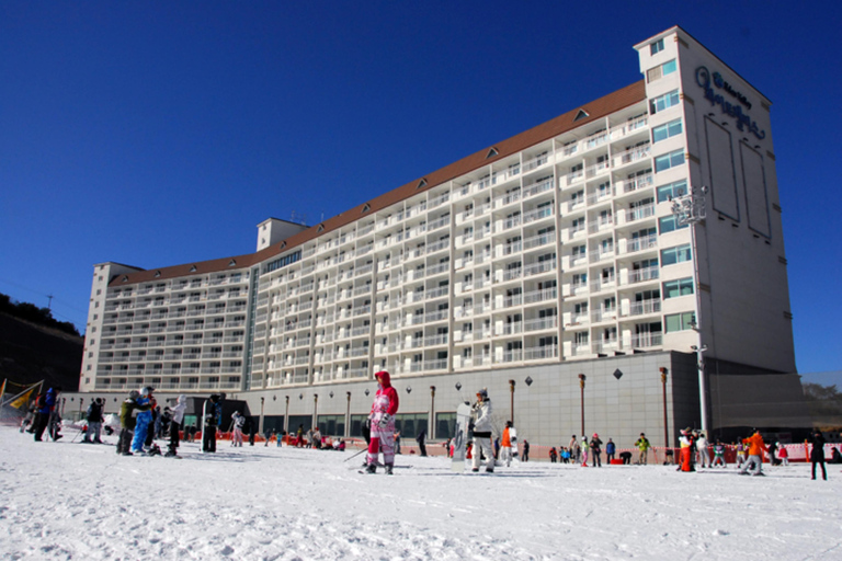 Busan : excursion d&#039;une journée à la station Eden Valley Resort pour faire du ski, du snowboard et de la lugeForfait complet SLED - Rendez-vous à la gare KTX de Busan