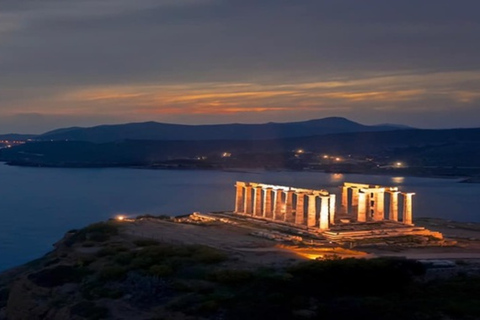 Cape Sounion Tour & Temple of Poseidon Sunset & Audio Tour Cape Sounion Mercedes Vito & Free Audio Tour (7 pers)