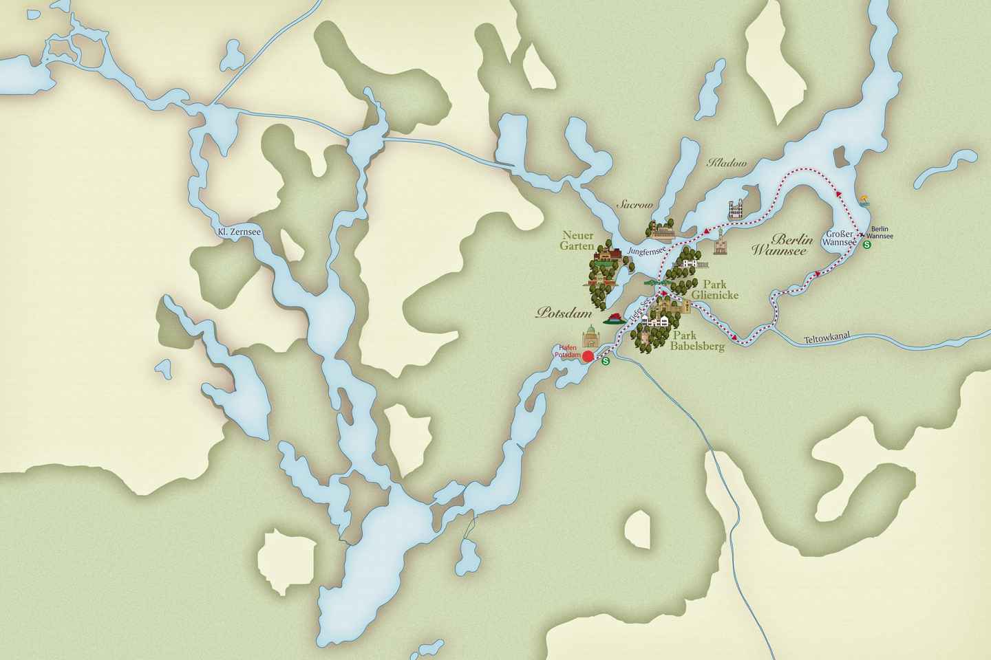 Croisière de 2 h sur la rivière Havel et le Wannsee au départ de Potsdam