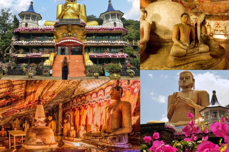 Kandy:Excursión en Tuk Todo Incluido a la Fortaleza y el Templo de la Cueva de Sigiriya