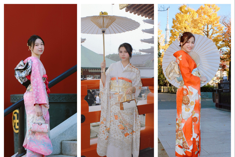 Tokyo: Asakusa Kimono Rental with Hairstyling and Makeup Kimono (Yukata) Experience Package (Men & Children Only)