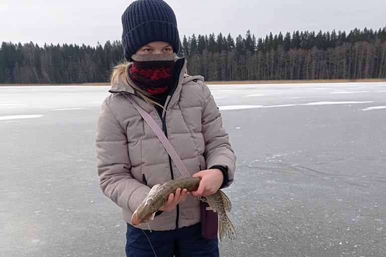 From Helsinki: Bodom Lake Ice Fishing with Food & Drinks