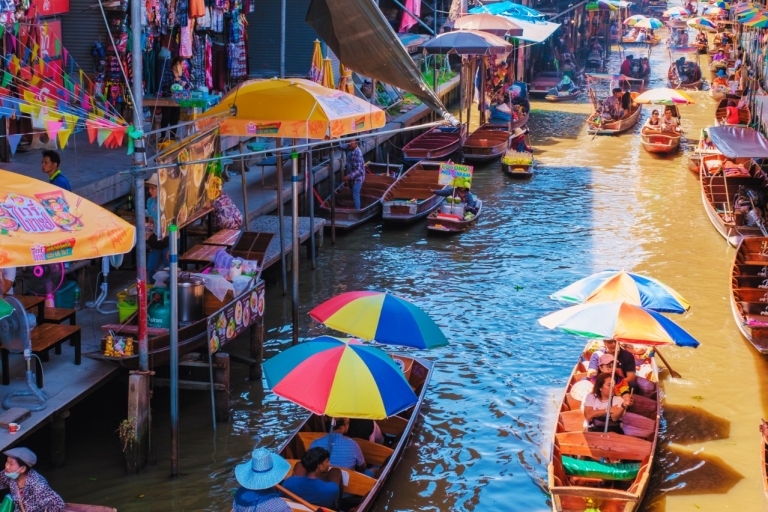 Bangkok: Damneon Floating & Train Market Tour z przejażdżką łodziąPrywatna wycieczka z doświadczonym kierowcą-przewodnikiem i rejs łodzią