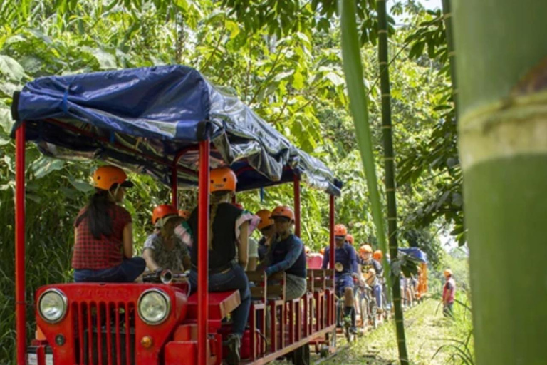 Riding a bike on the railroad tracks - Bicirriel riding a bicycle on a railway line - Bicirriel