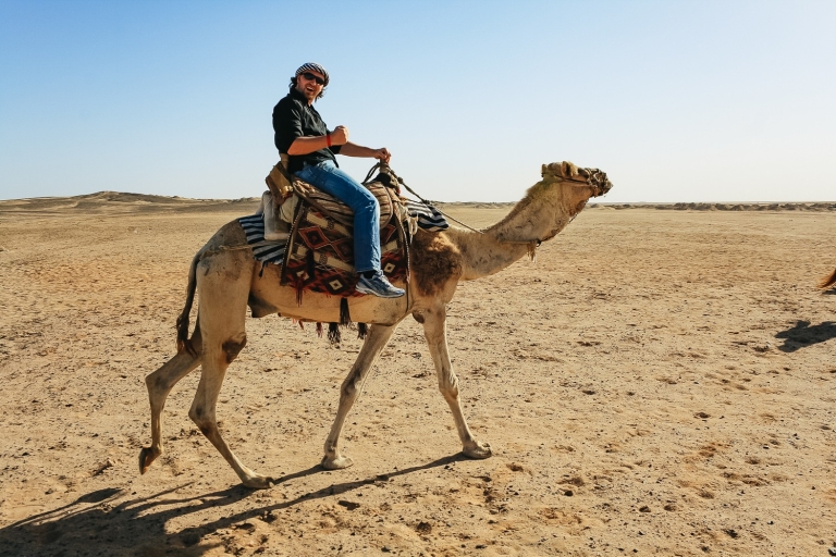 Doha: Sunset Desert Safari with Camel Ride and Sandboarding Shared Tour