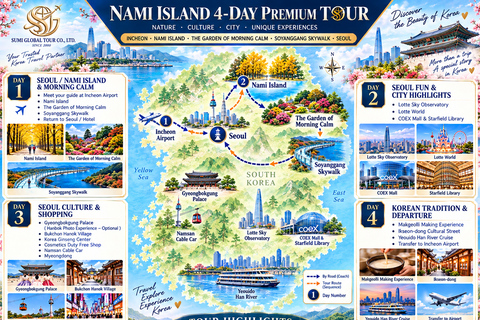 Seoul: 4-Day Guided Tour with Nami Island & Han River Cruise
