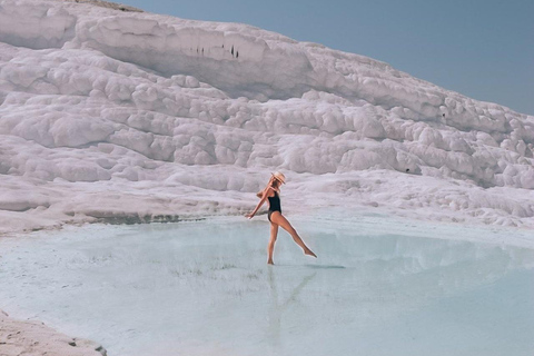 From Izmir: Pamukkale and Hierapolis Guided Day Trip Pamukkale Entry Included