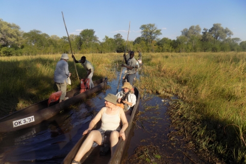 excursion d'une journée en mokoro dans le delta de l'okavango