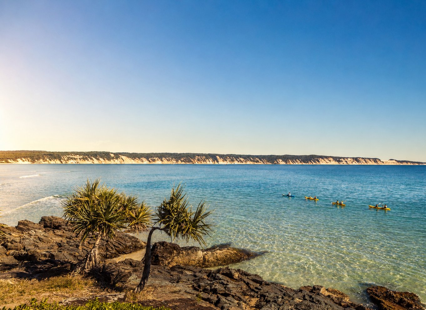 Rainbow Beach: Kajaksejlads med delfiner og 4WD-tur på stranden