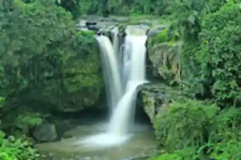 White water rafting ayung and waterfall