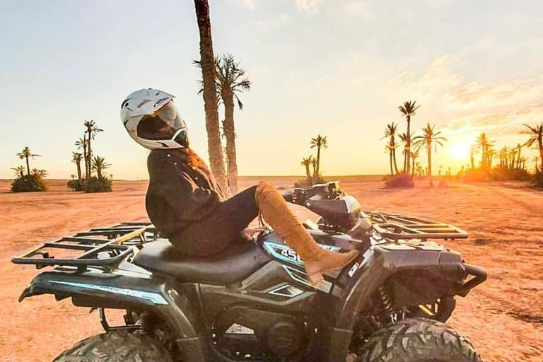 Marrakech: Quad excursie in de palmbossen en JbiletMarrakech : Privé balade en Quad in de palmeraie &amp; Désert