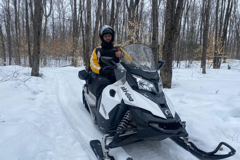 Montreal: Canadian Forest Guided Tour by Snowmobile Snowmobile for One Person