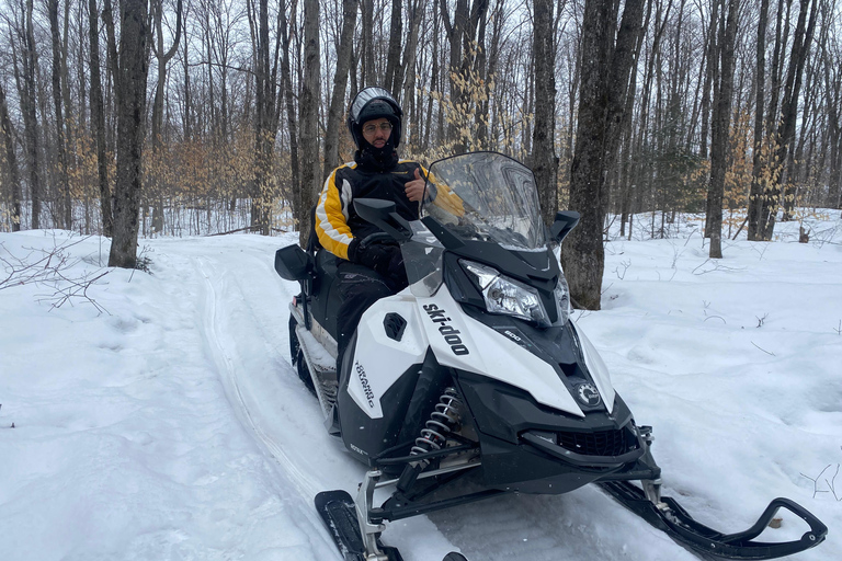 Montreal: Canadian Forest Guided Tour by Snowmobile Snowmobile for One Person