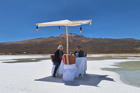 From Uyuni: Salt Flat Experience with Sunset, Lunch Included, and Wine