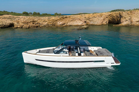 Caldera Private Cruise with Luxury Fjord 52 Motor Yacht Sunset Cruise