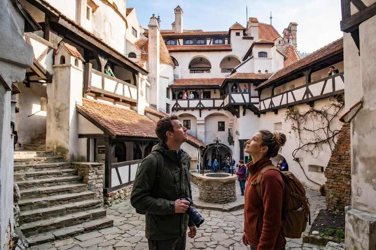Dracula Castle, Peles Castle and Brașov Day Trip Bucharest COACH TOUR Audio guide in 24 languages