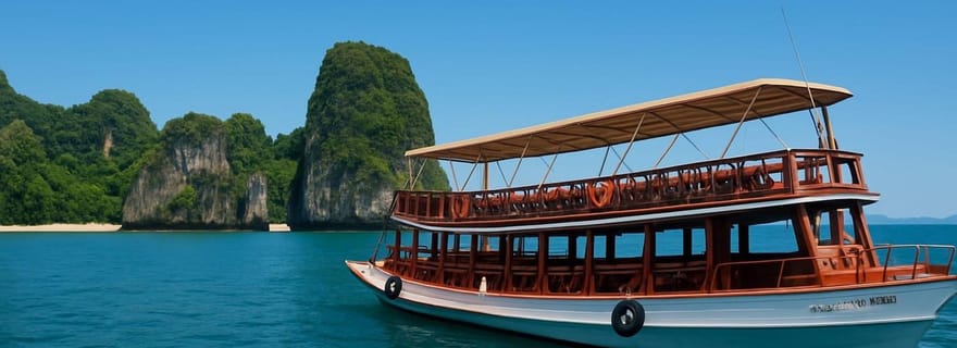 Krabi : croisière au coucher du soleil vers cinq îles en bateau à deux étages