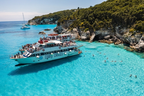 From Corfu: Day Cruise to Paxos, Antipaxos, & the Blue Caves Pickup in South Corfu