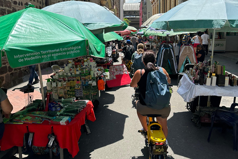 Medellin Botero Square and Downtown with local coffee in E-Bike City Tour