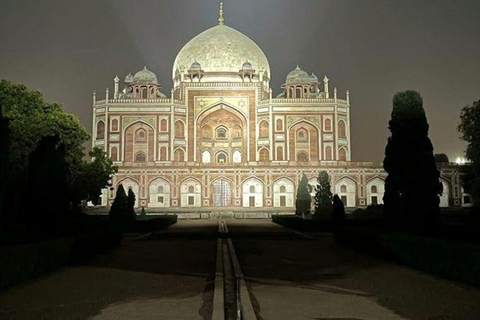 Delhi: prywatna wycieczka nocna do grobowca Humajuna i ogrodu Sundar NurseryDelhi: prywatna wycieczka nocna do grobowca Humajuna i szkółki Sundar