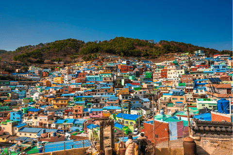 Busan: Taejongdae, crucero aéreo, pueblo y playa de GamcheonExcursión en grupo, encuentro en la estación de Seomyeon