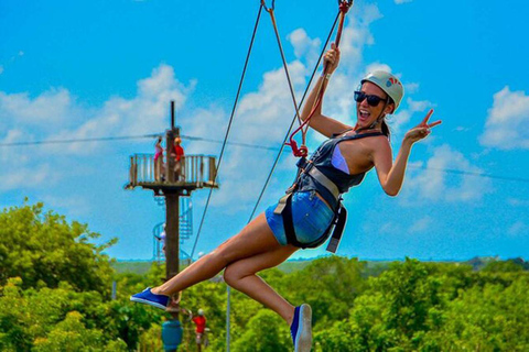 Punta Cana: Excursão adrenalina de meio dia com tirolesa