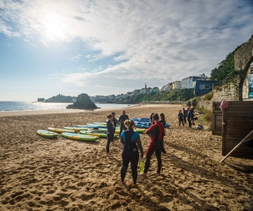 Pembrokeshire: Paddle Boarding At Tenby North Beach
