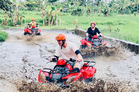 Ubud: ATV Quad Biking, Temple & Tibumana Waterfall Tour Tandem Ride ATV, Temple & Waterfall Tour