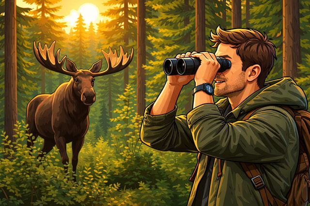 Rovaniemi: Guided Moose Tracking Safari with Binoculars